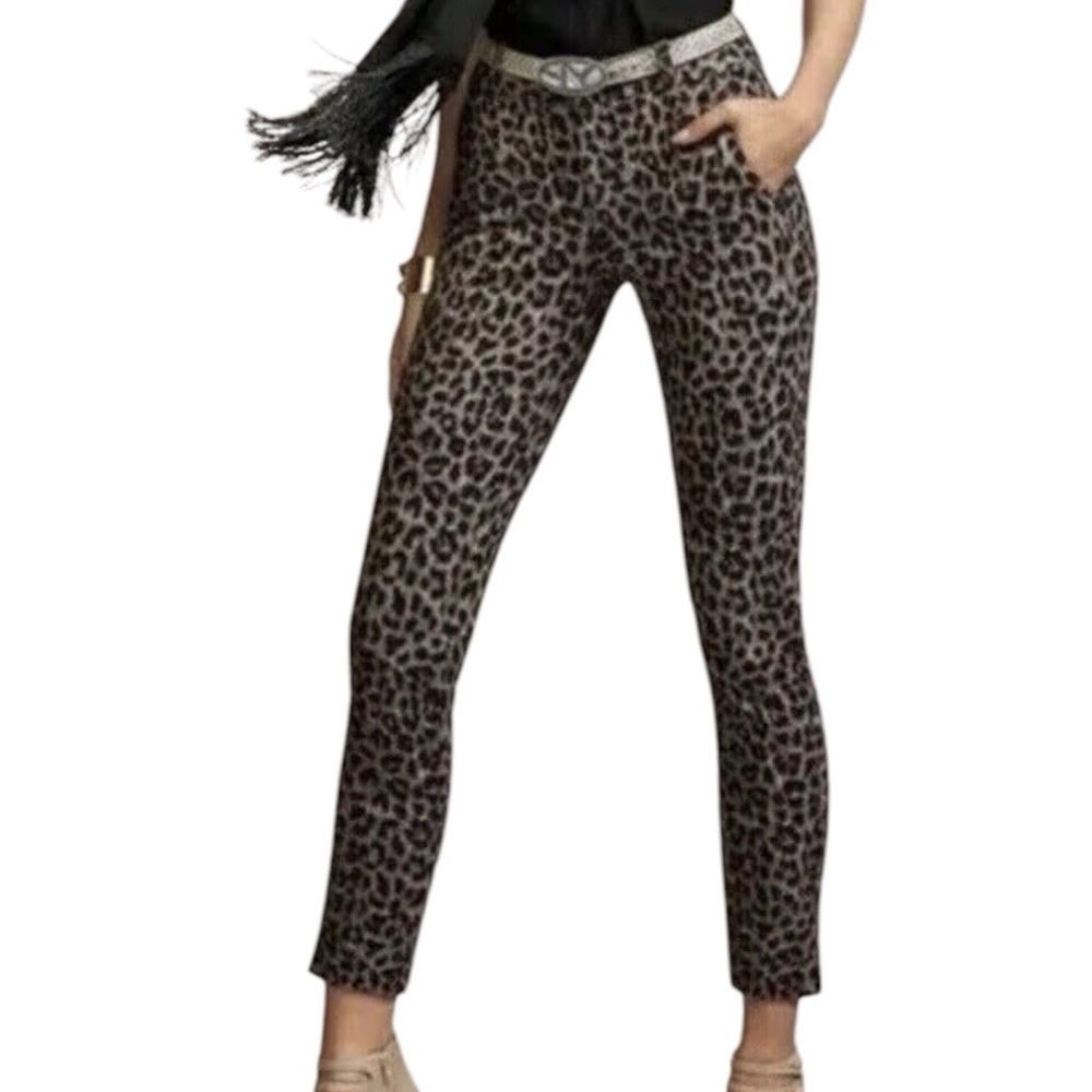 CAbi Leopard Print Ankle Pants